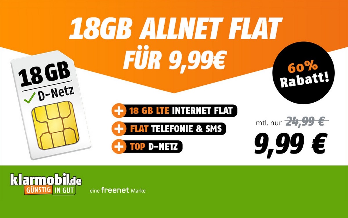 Klarmobil Allnet-Flat 18 GB